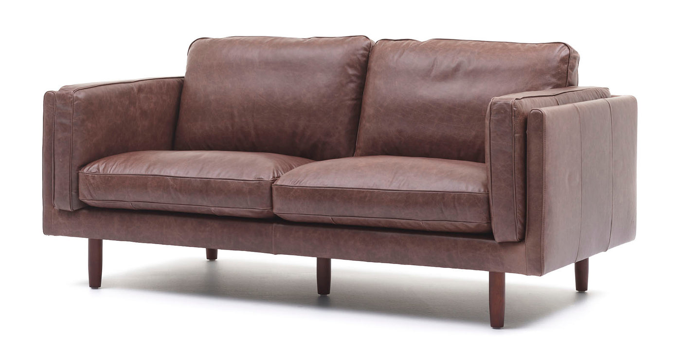 Sofa Bari 2-zit in bruin leder