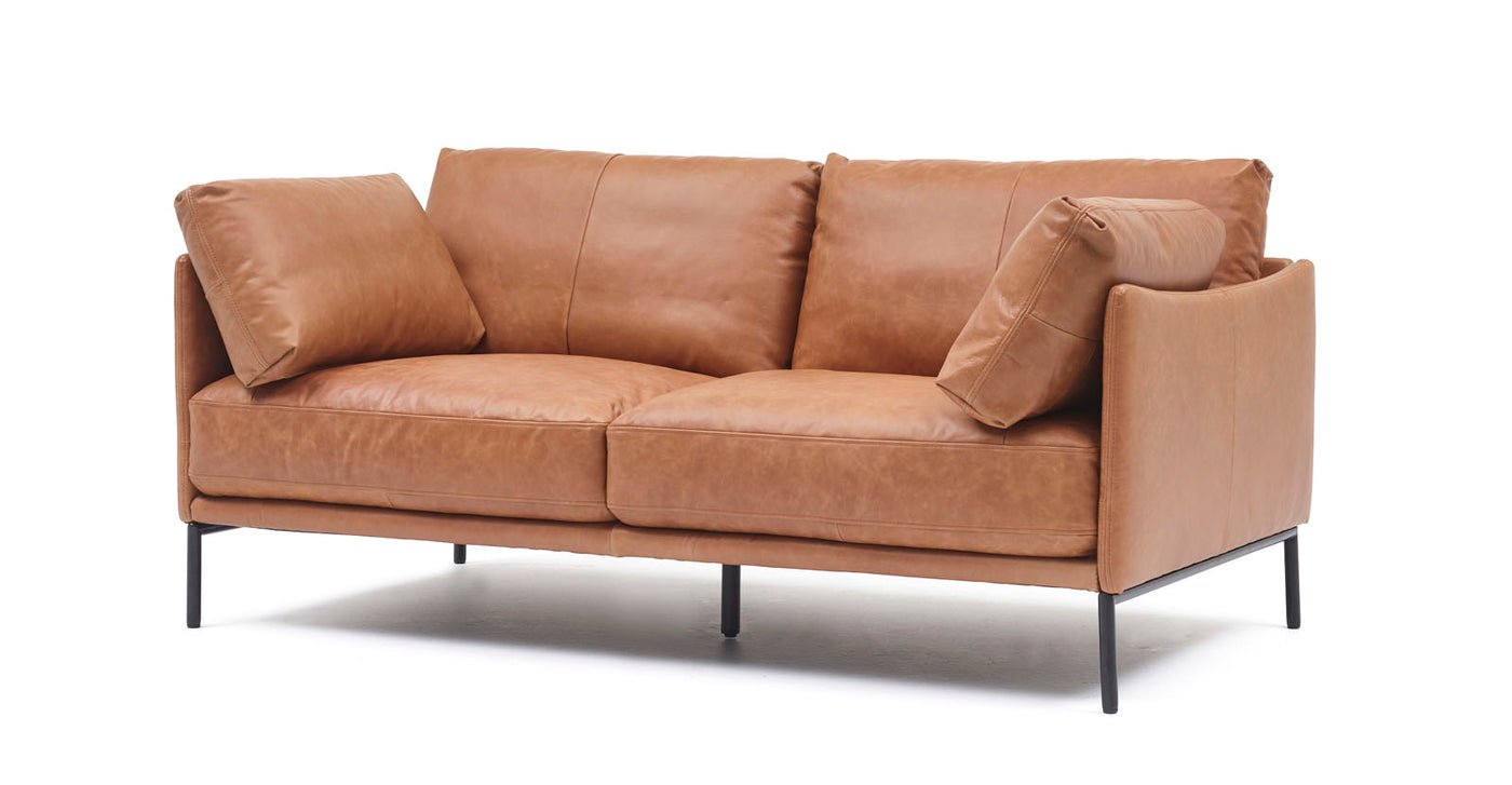 Lucca 2-zit sofa in cognac leder